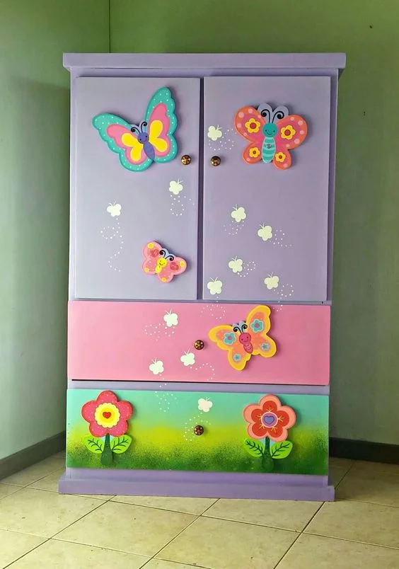 Kids Cupboard Children's Storage Kids Furniture Child's Wardrobe Kids Closet julood art