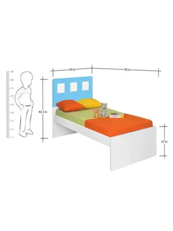 Kimberely Kids Single Bed in Blue & White Colour