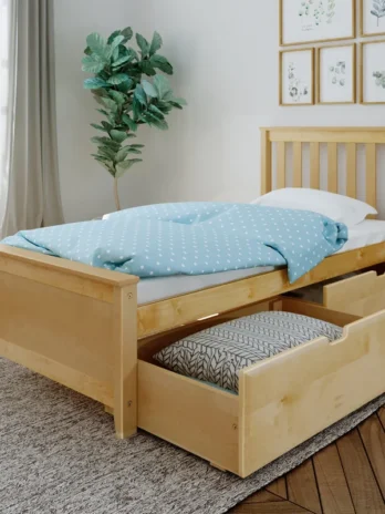 Classic 3 Single Bed in Grey with a Pair of Drawers