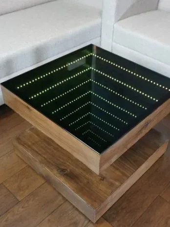 Infinity Mirror Unique Side Table/Night Stand/Bedside Table for Living Room Bedrthroom